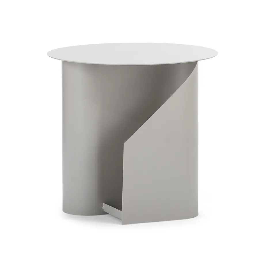 Zeke Sentrum Round Side Table, Dove Grey