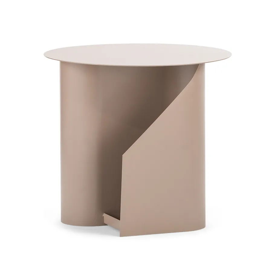 Zeke Sentrum Round Side Table, Taupe