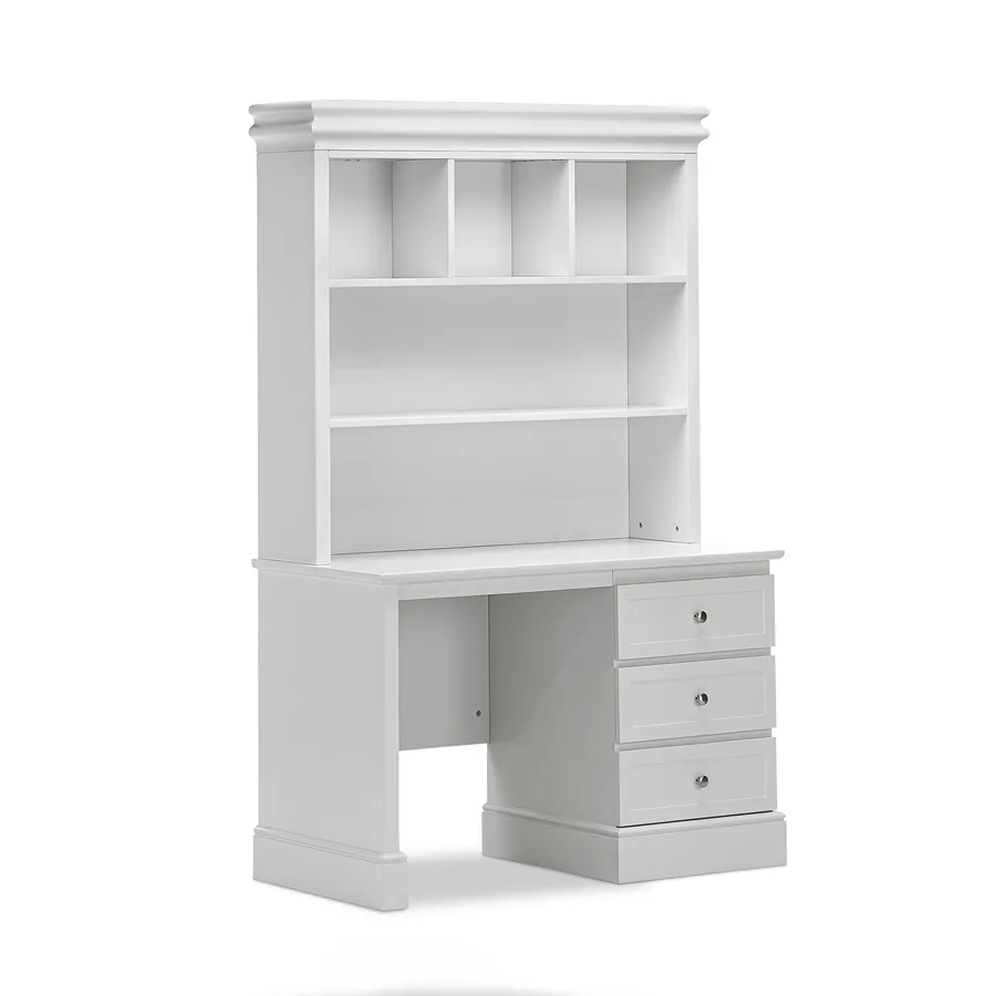 Mia 3 Drawer Kids Desk & Hutch, White