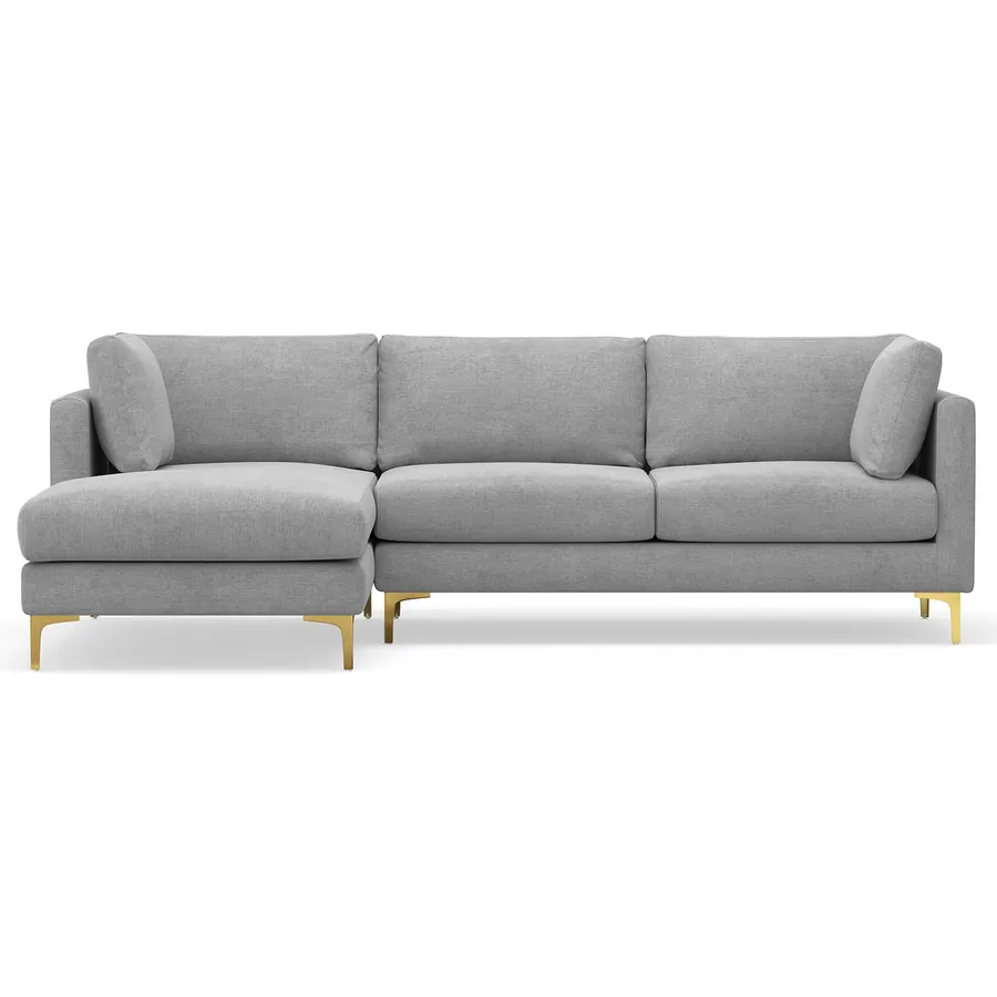 Alex Sectional Sofa with Left Hand Chaise, Dove Grey