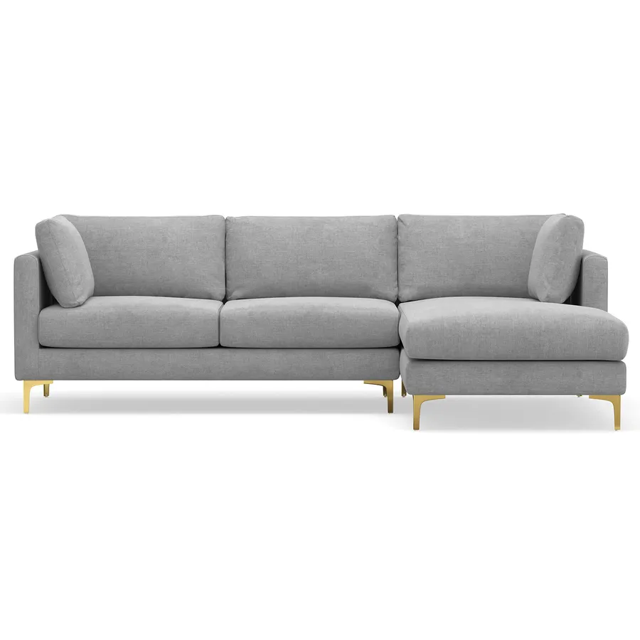 Alex Sectional Sofa with Right Hand Chaise, Dove Grey