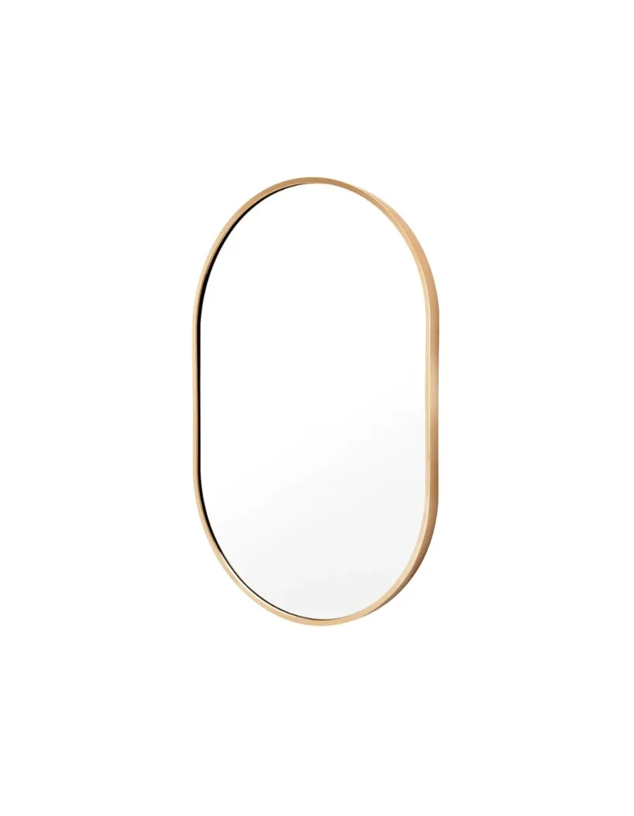 Gold Wall Mirror Oval Aluminum Frame 50cm / 45cm 50cm x 75cm