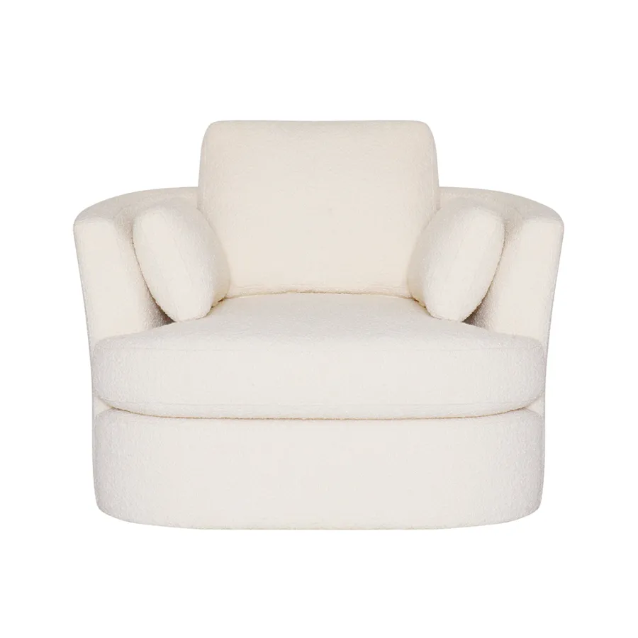 Lax Swivel Chair Boucle Ivory