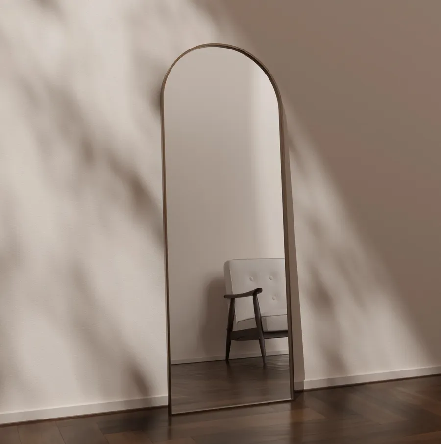 Full Length Arch Leaner Mirror Satin Brass - 2 Sizes 1700mm x 610mm