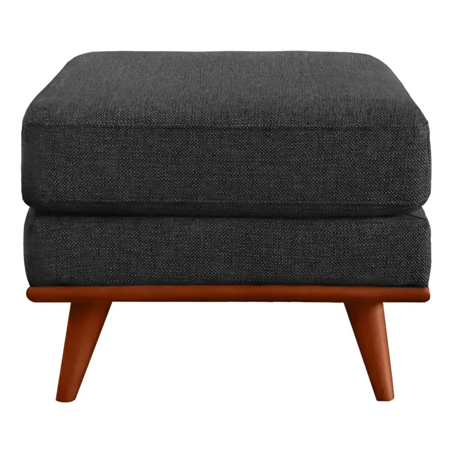 Astrid Ottoman in Talent Charcoal / Brown Leg