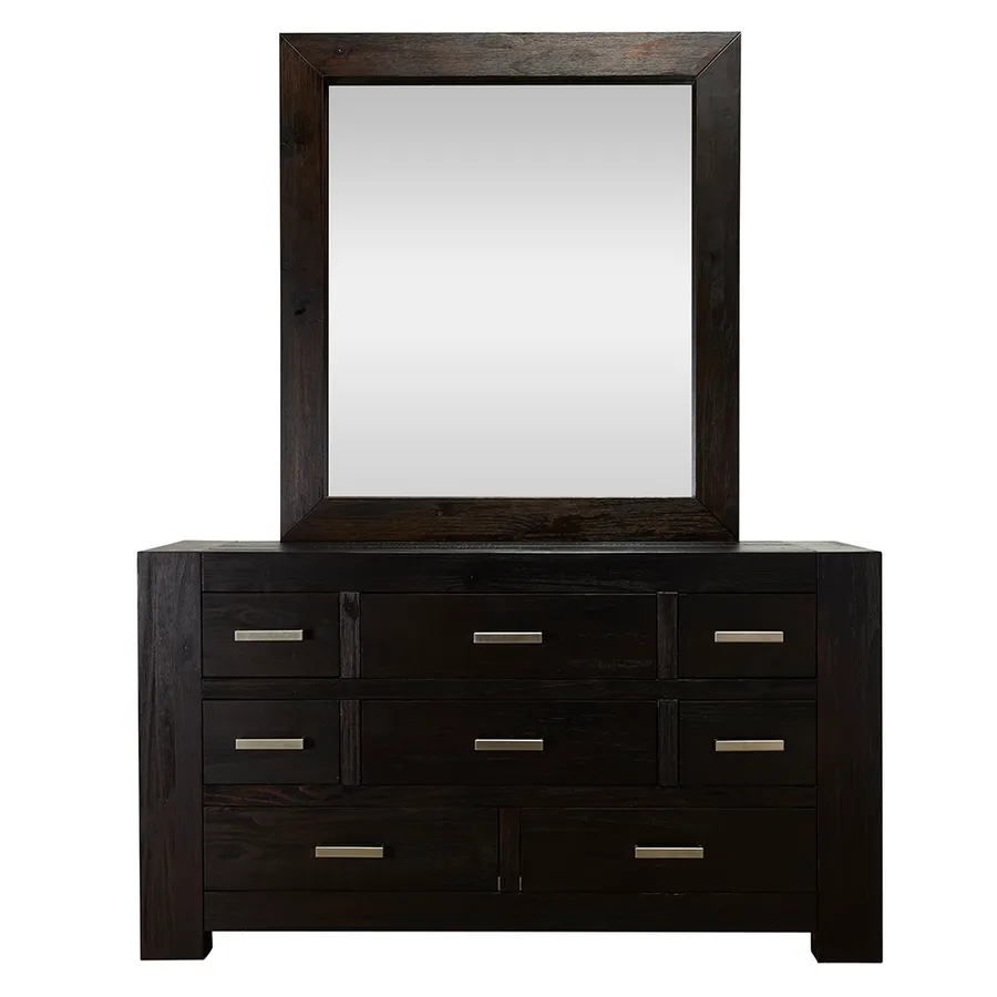 Bargara Dresser With Mirror Midnight Oak