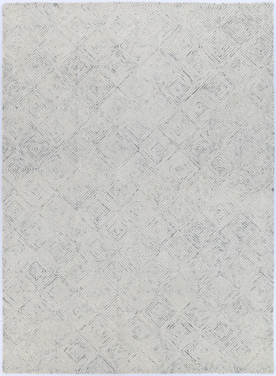 Diamond 05A Grey Wool Rug by Wild Yarn Style Sourcebook
