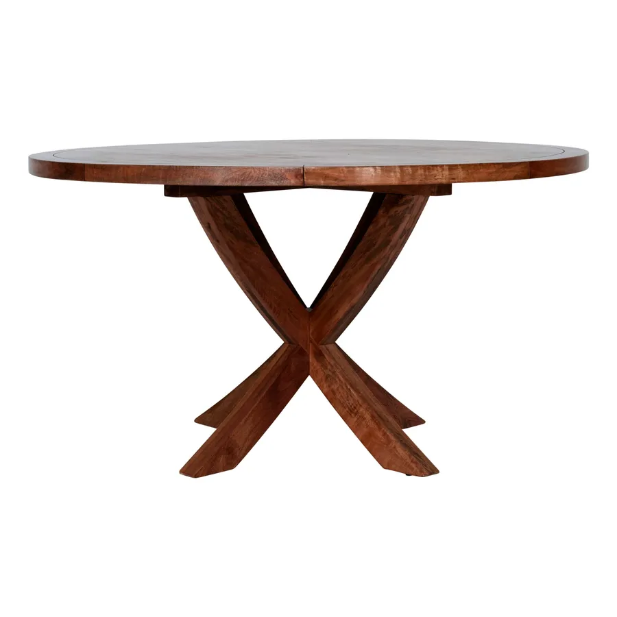 Mango Creek Round Dining Table 140cm in Rustic Chocolate