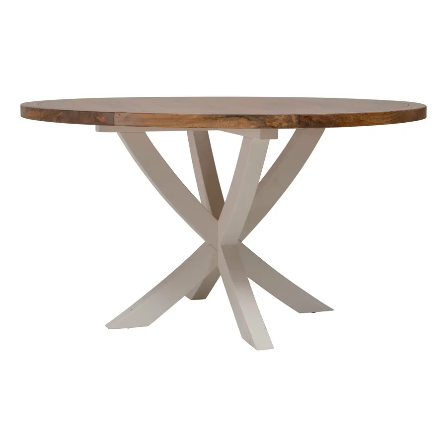 Mango Creek Round Dining Table 120cm in White / Clear