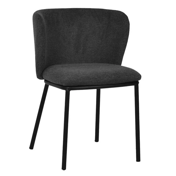 Set of 2 - Flossie Fabric Dining Chair - Charcoal Grey by Interior Secrets - AfterPay Available