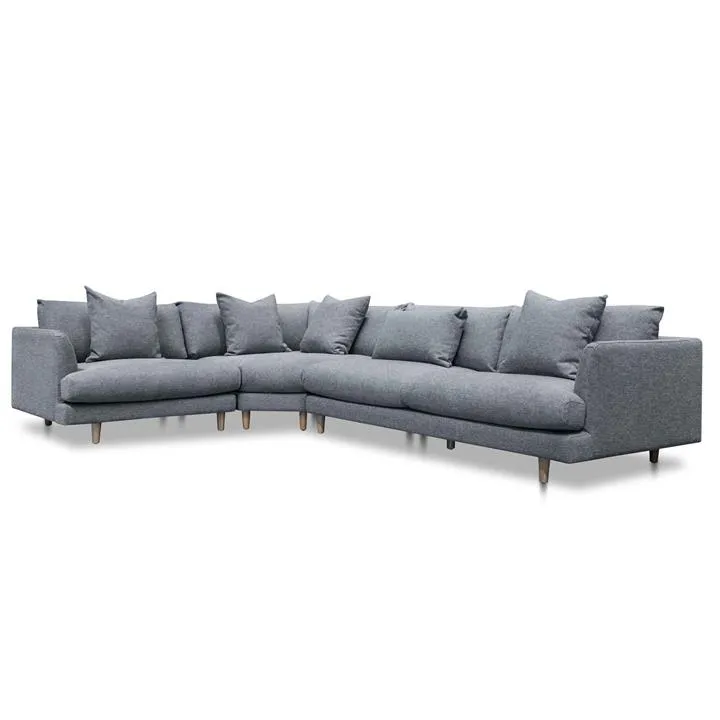 Della Left Return Modular Sofa - Graphite Grey by Interior Secrets - AfterPay Available