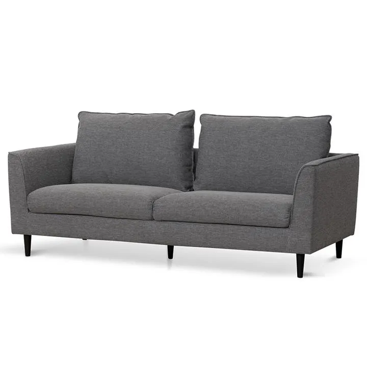 Kavan 3 Seater Fabric Sofa - Graphite Grey with Black Leg - Last One by Interior Secrets - AfterPay Available