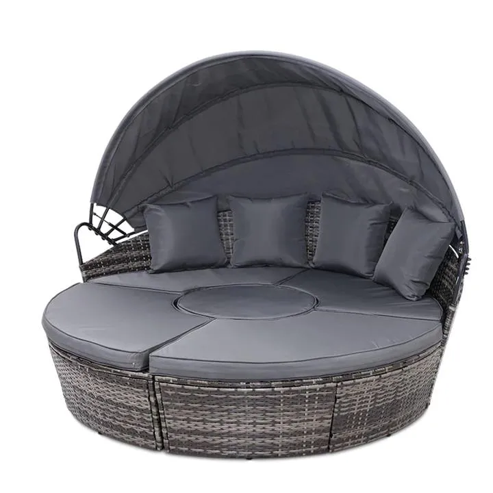 Dreobe Outdoor Day Bed Round Sofa - Grey by Interior Secrets - AfterPay Available