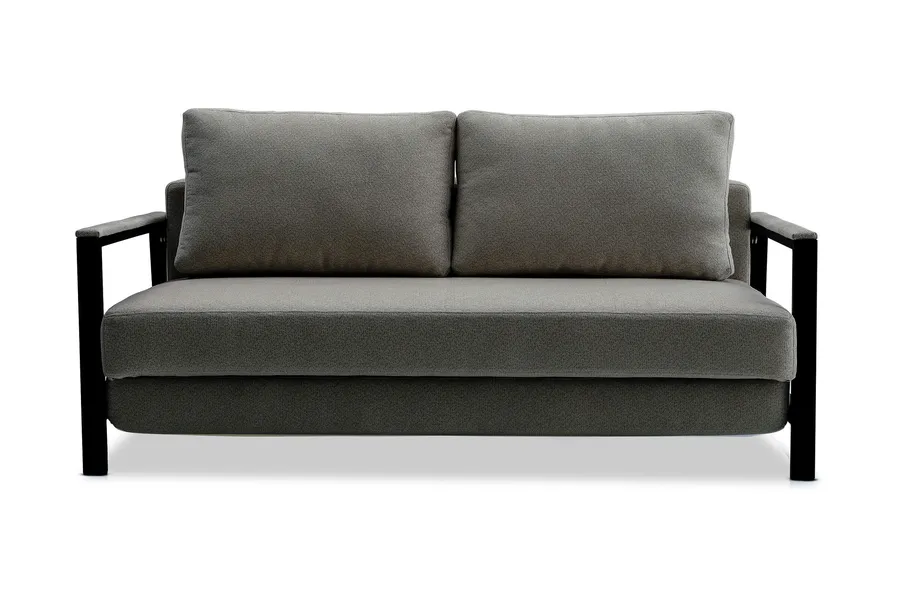 Kobe Modern 2 Seat Sofa Bed, Dark Grey, by Lounge Lovers