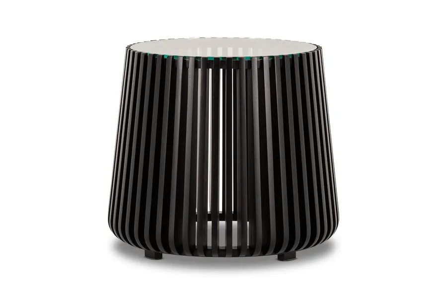 Aurora Coastal Side Table, Black Solid Timber, by Lounge Lovers