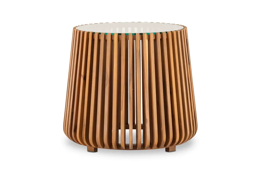 Aurora Coastal Side Table, Brown Solid Timber, by Lounge Lovers