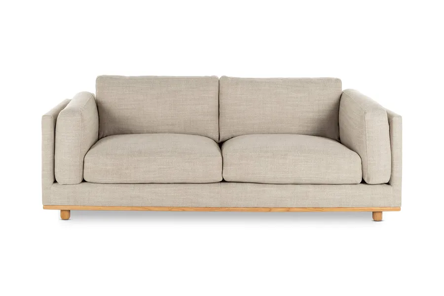 Nevada Modern 3 Seat Sofa, Beige, by Lounge Lovers