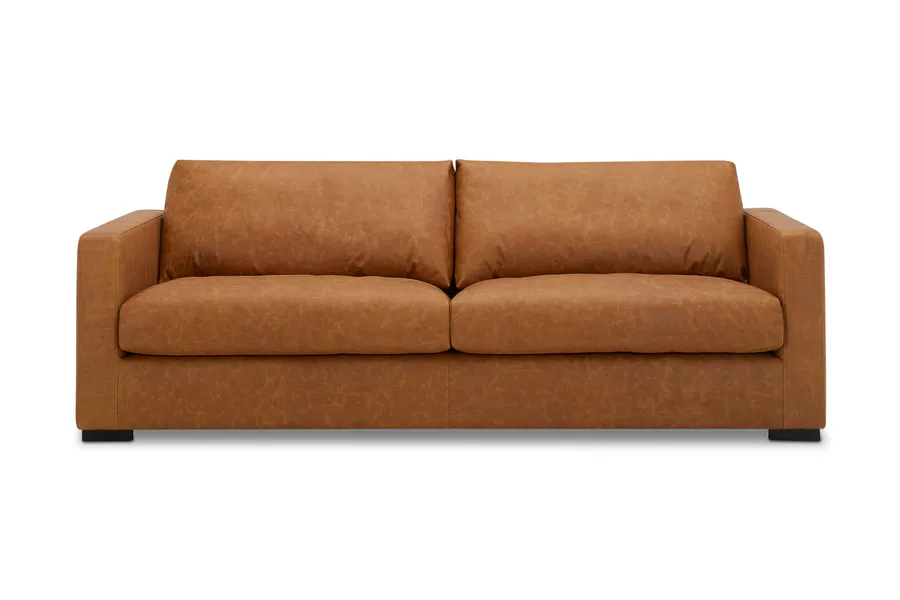 Urban Leather 3 Seat Sofa, Tan, by Lounge Lovers