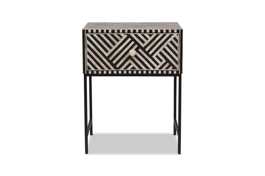 Kaia Classic Bedside Table, Black, by Lounge Lovers