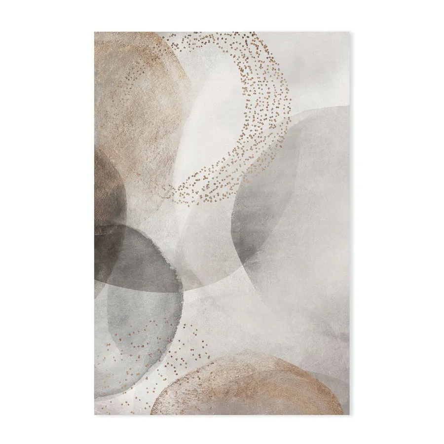 Abstract Circles Grey Gold