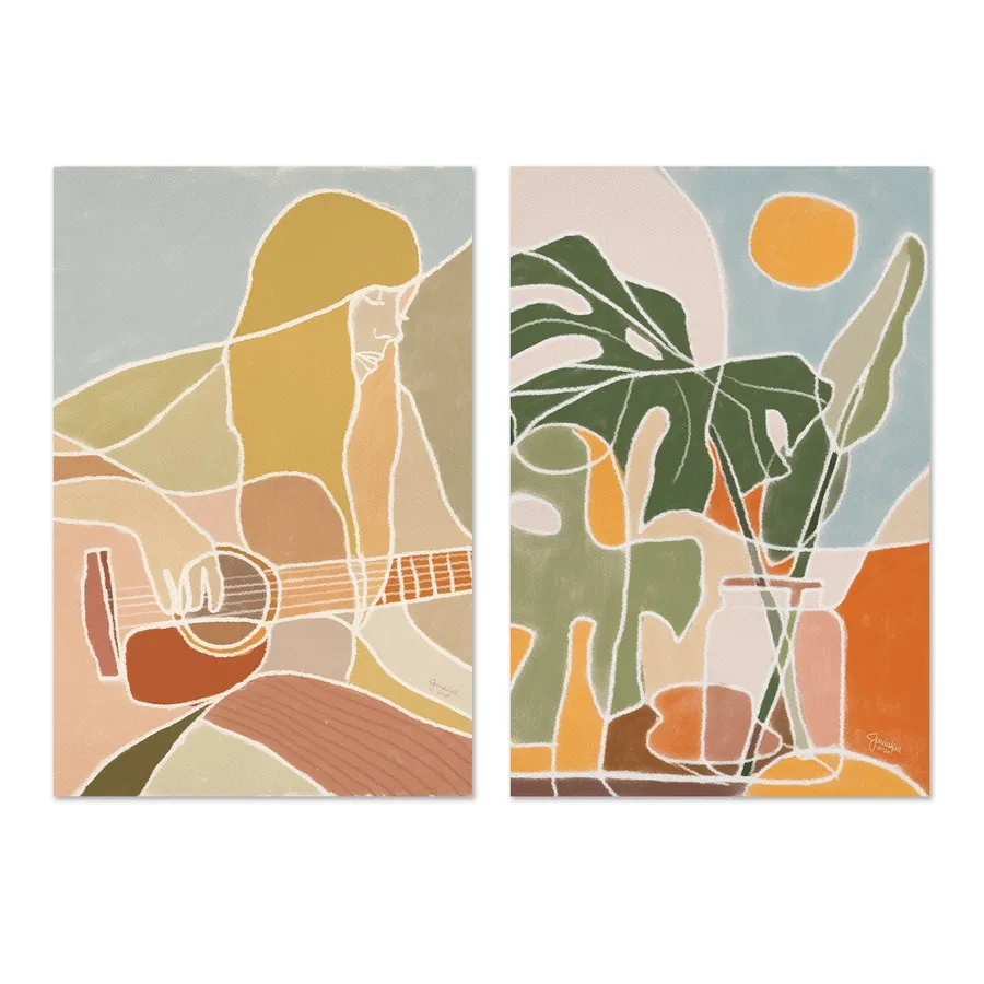 Jonni, Monstera, Set Of 2