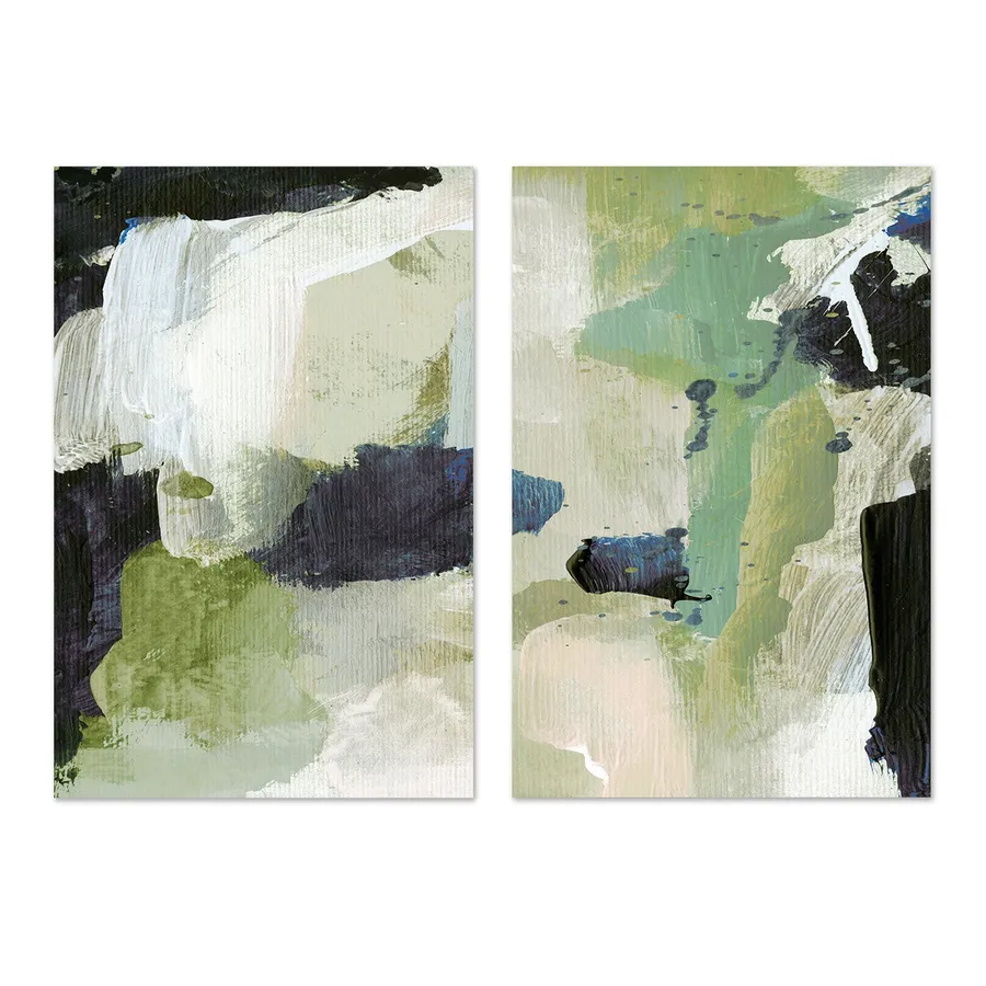 Green Abstract, Set Of 2