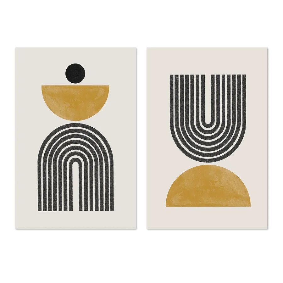 Architectural Minimalism, Style C & D, Set of 2