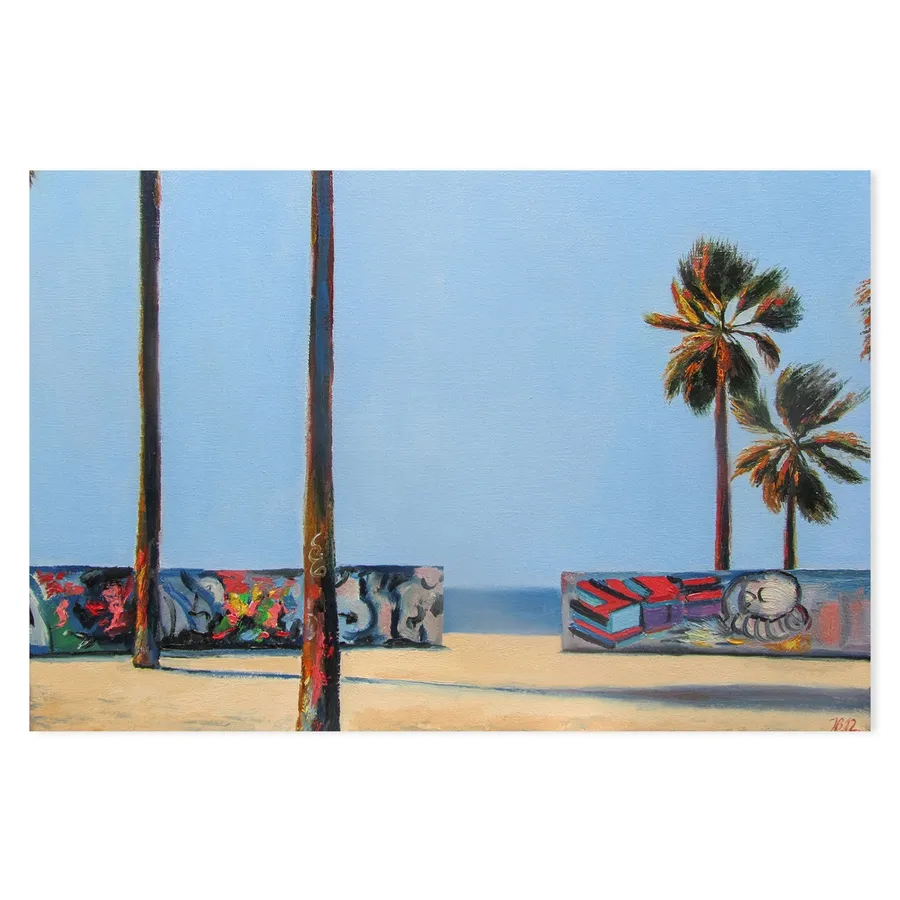 Graffiti Wall And Ocean