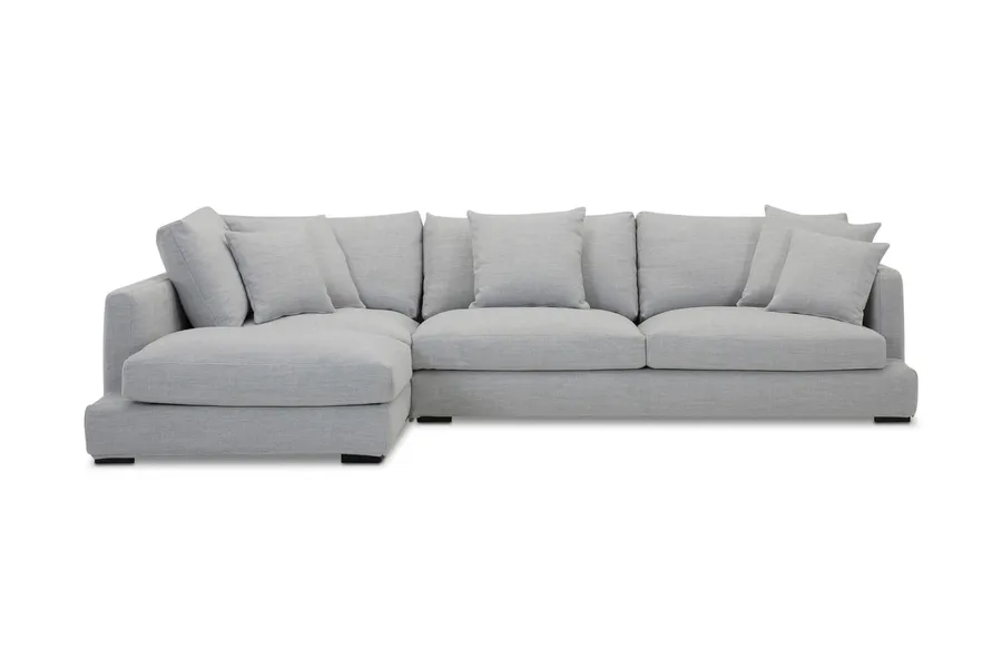 Long Beach Coastal Left-Hand Corner Sofa, Light Grey, by Lounge Lovers