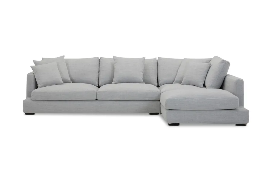 Long Beach Coastal Right-Hand Corner Sofa, Light Grey, by Lounge Lovers