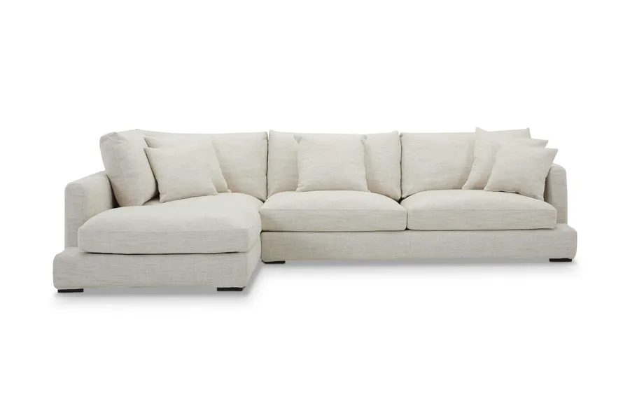 Long Beach Coastal Left-Hand Corner Sofa, Beige, by Lounge Lovers