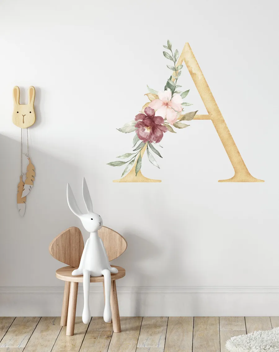 Bohemian Floral Letter Decal