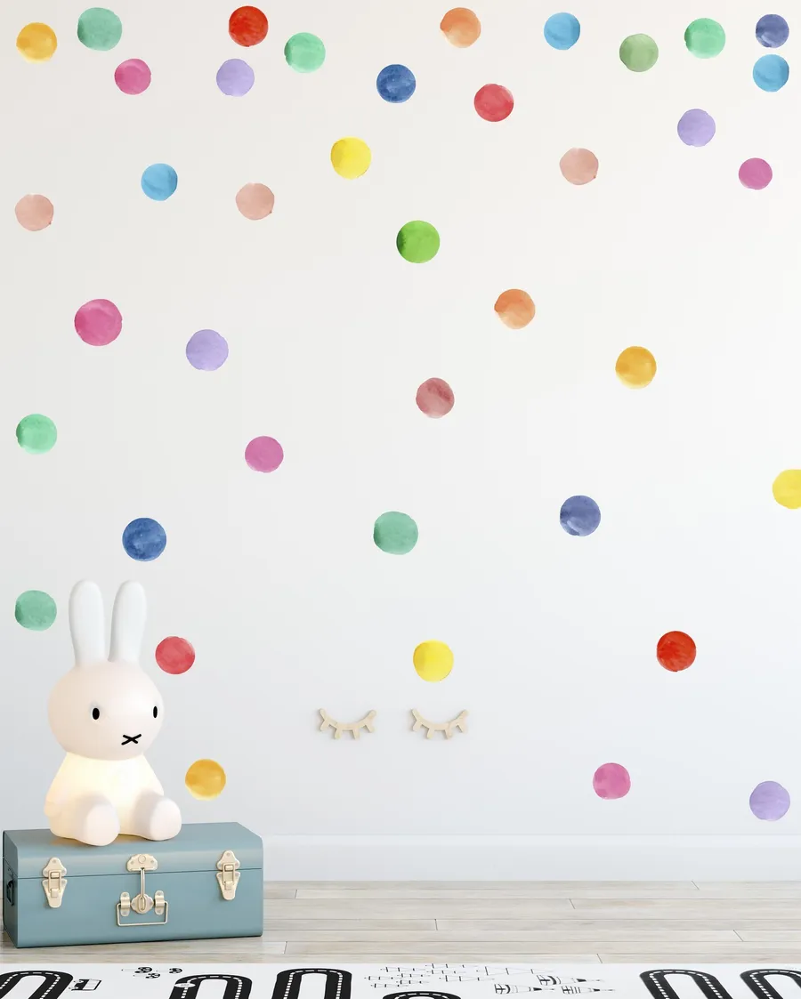 Rainbow Watercolour Dots Decal Set