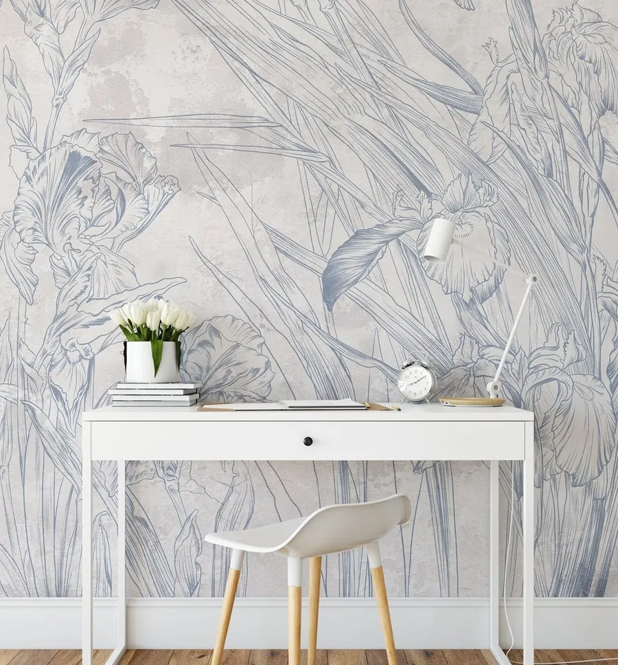 Water Iris Mural Wallpaper