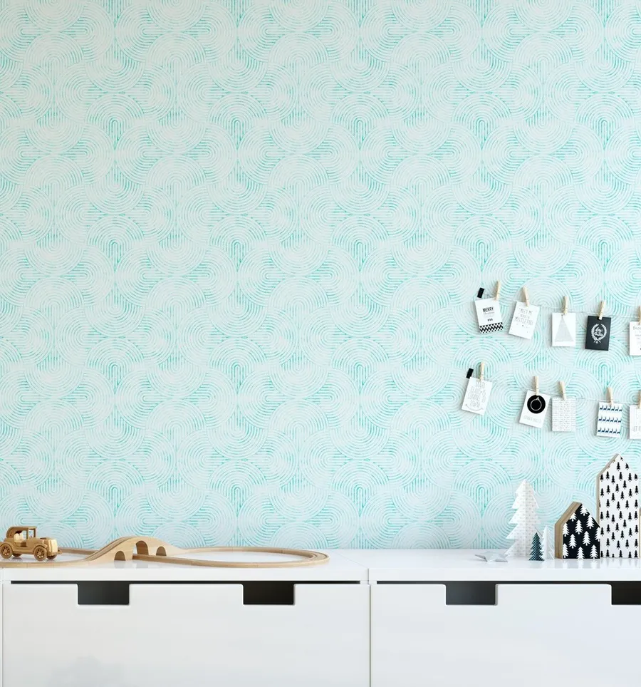Little Arches in Aqua Wallpaper