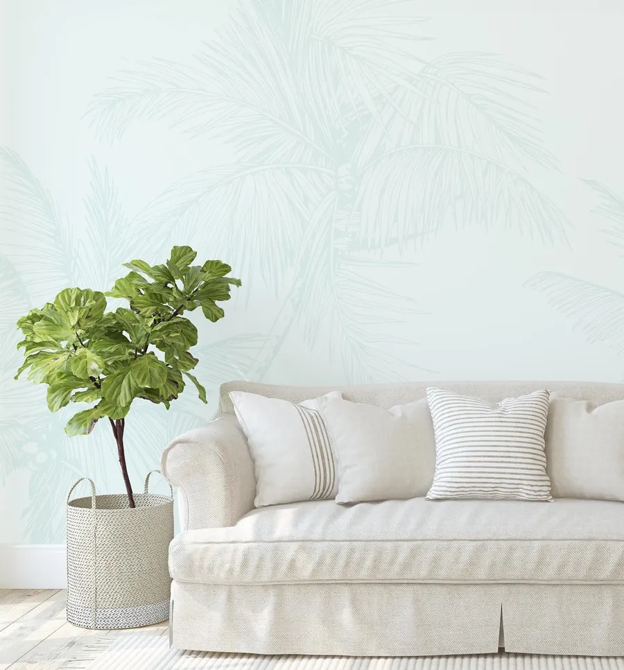 The Palms Wallpaper In Seafoam