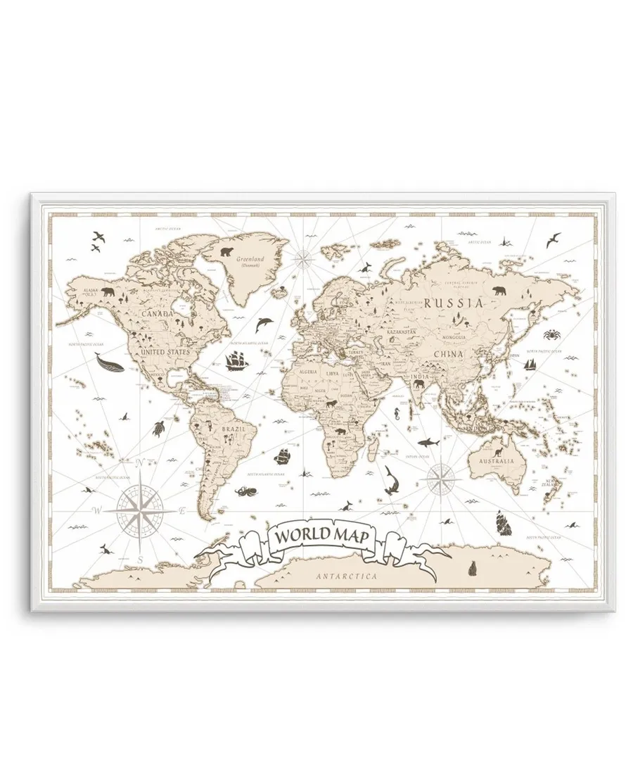 World Map | Beige