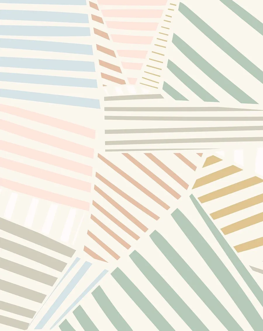 Sage's Striped Wallpaper Mural