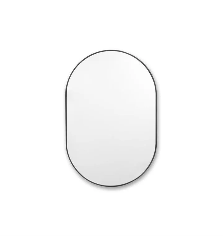 Bjorn Medium Oval Mirror - Black by Interior Secrets - AfterPay Available