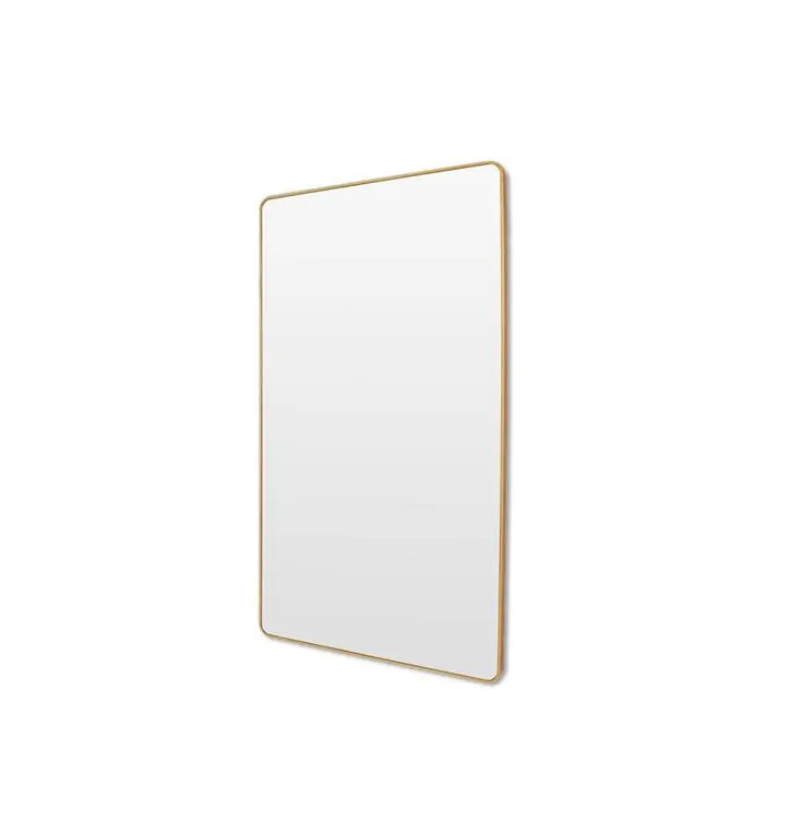 Flynn 180cm Curve Rectangular Mirror Leaner - Brass by Interior Secrets - AfterPay Available
