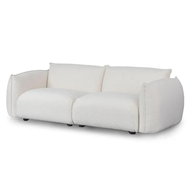 Ferrell 3 Seater Sofa - White Wash Boucle by Interior Secrets - AfterPay Available