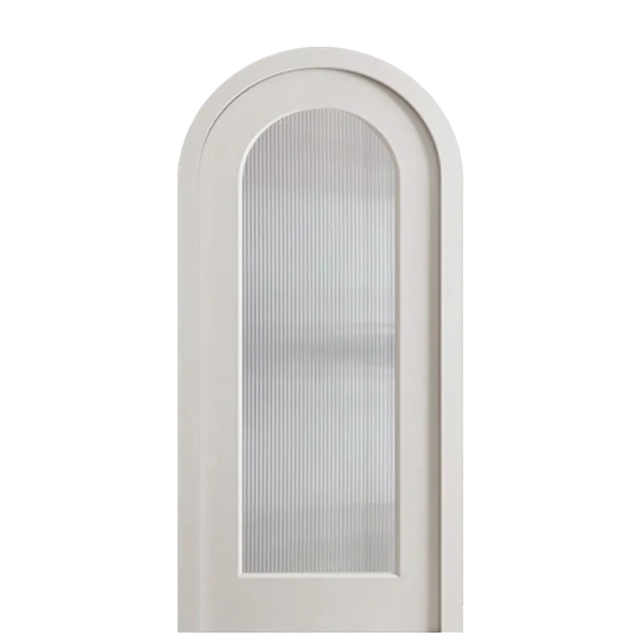 WHITE NUVOU ARCH DOOR WITH REEDED GLASS INLAY