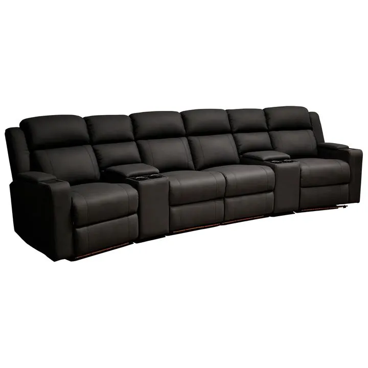 Picton Rhino Suede Fabric Electric Recliner Sofa, 4 Seater, Black