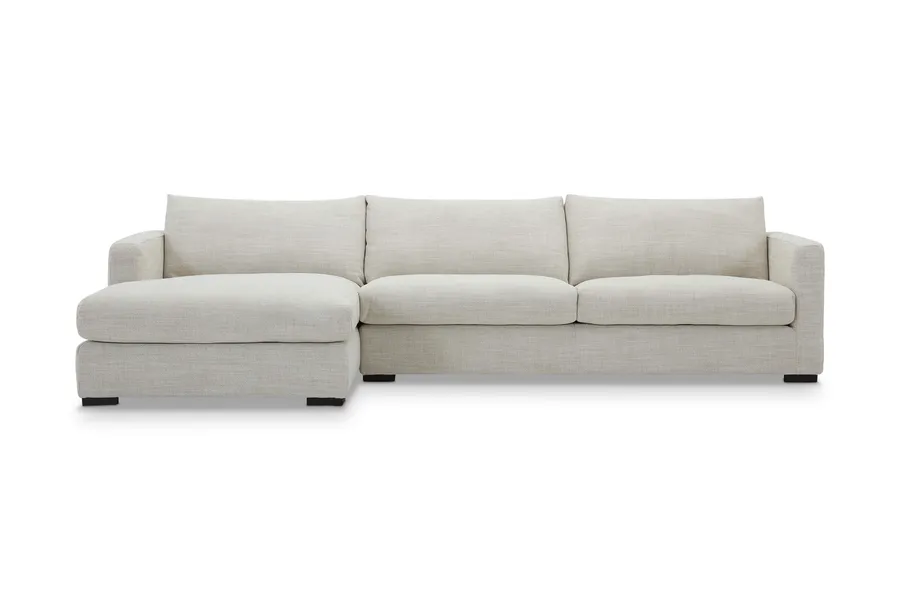 Urban Modern Left-Hand Sofa, Beige Fabric, by Lounge Lovers