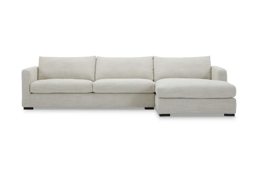 Urban Modern Right-Hand Sofa, Beige Fabric, by Lounge Lovers