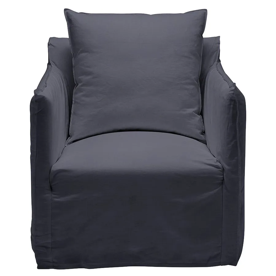 Como Linen Occasional Chair Charcoal - 1 Seater
