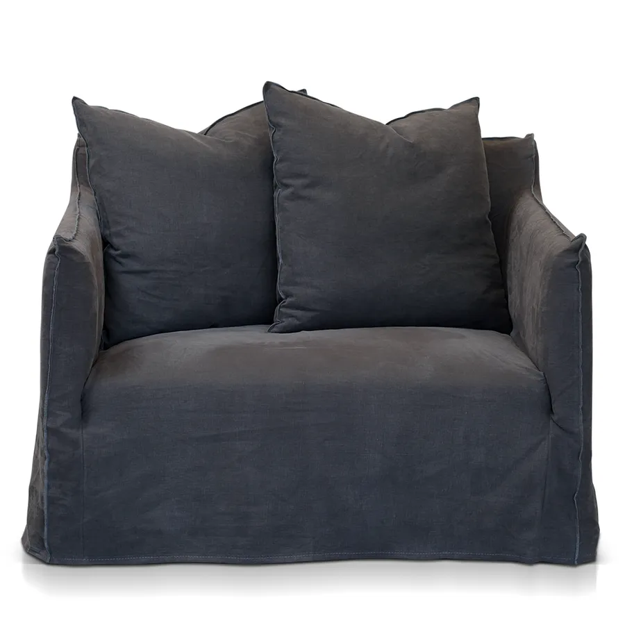 Como Linen Darling Chair Charcoal - 1.5 Seater