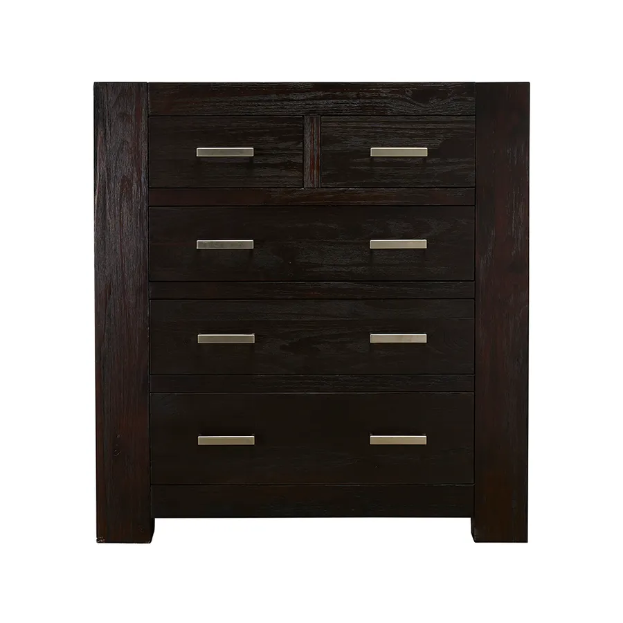 Bargara Tallboy Midnight Oak - 5 Drawer