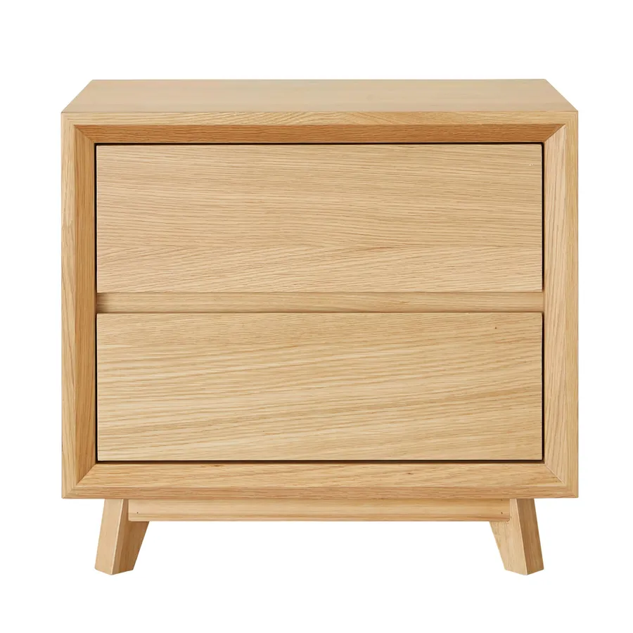 Morgan Oak Bedside Table - 2 Drawer