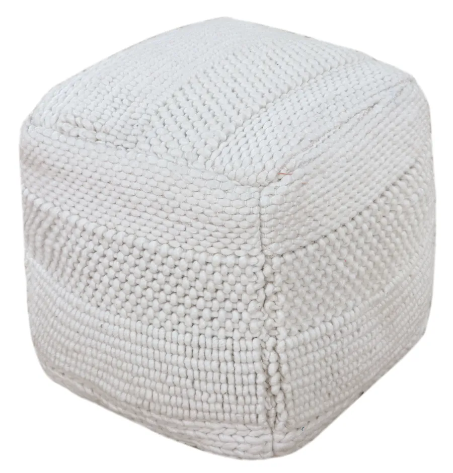 Amman Ivory Pouf - 40cm x 40cm x 40cm